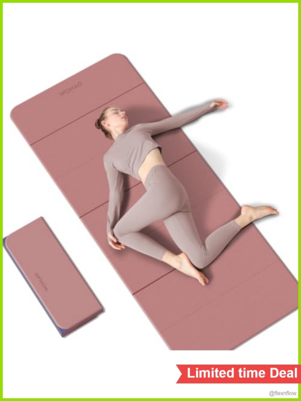 7-Fold Yoga Mat 70"x24" 1/2 Inch Thick Non-Slip TPE Exercise Mat